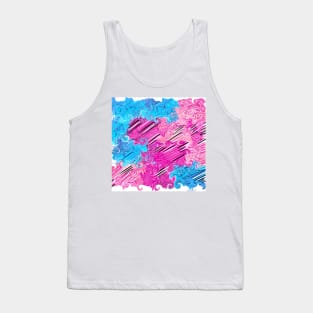 Pinkit blue Abstract Tank Top